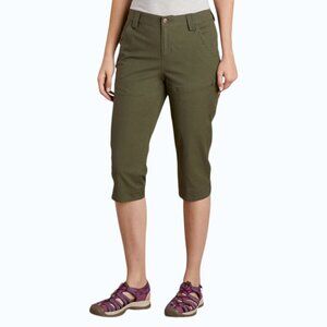 Duluth Rootstock Gardening Petal Pushers Crop Capri Pants Women's 8 Green Canvas